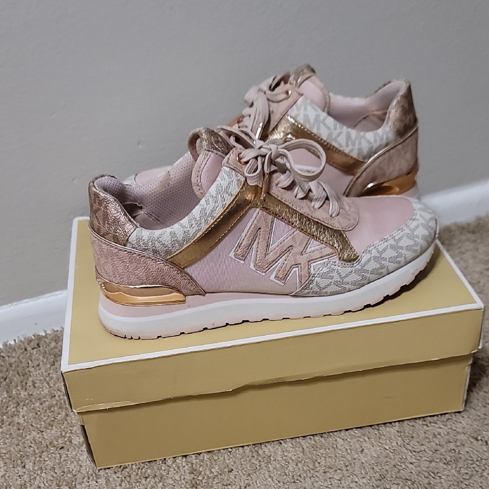 Michael Kors Pink and Gold Sneakers Luxe Design